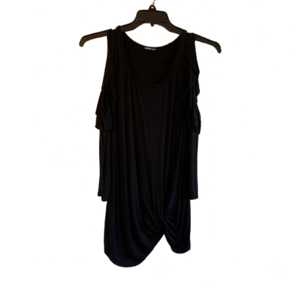 Heimish USA black cold shoulder top